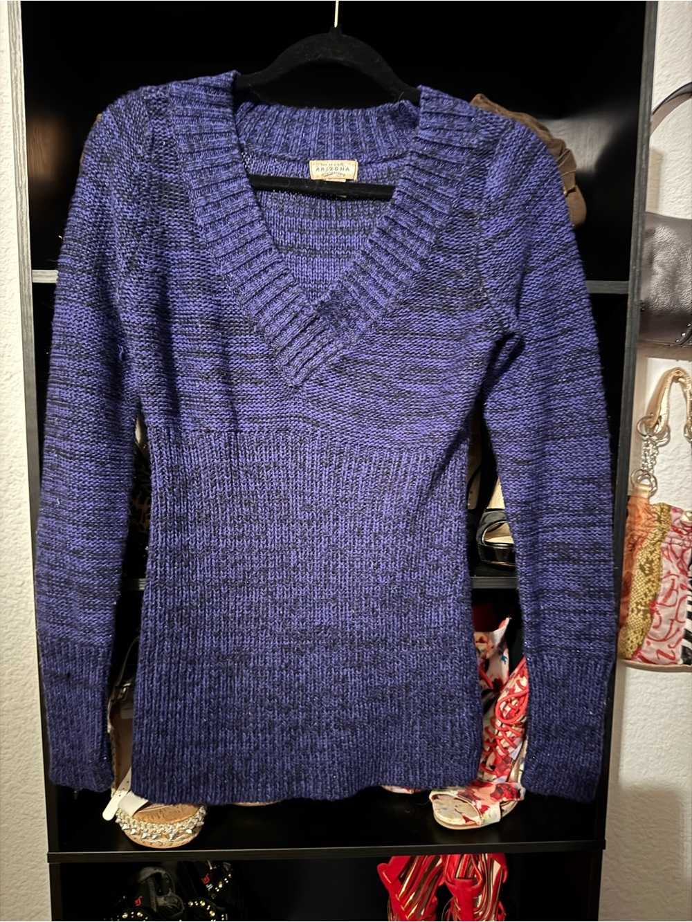 Arizona Jean Company Purple V-Neck Women's Sweater